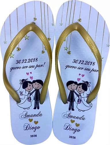Kit 40un Copo E Chinelo Personalizado Casamento E Eventos