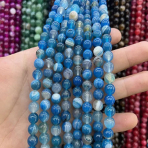 Tira Piedra Bolita 4mm - Blue Agate