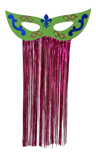 1 Máscara Decoração Carnaval Imperial Com Cortina Metalizada