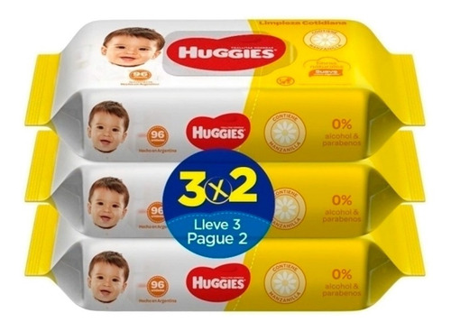 Imagen 1 de 1 de Huggies Limpieza Cotidiana 96 Pack 3x2