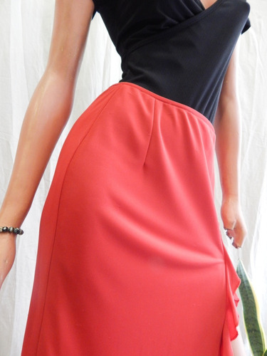 Pollera Roja Con Volados Garofalo