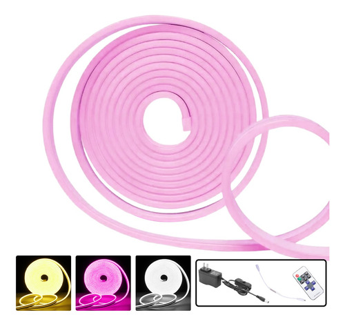 Tiras De Led Luz De Neón Flexible 5m 12v Ip68 Con 1 Control