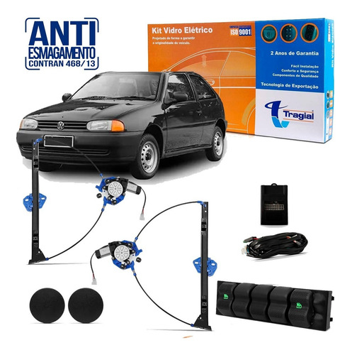 Kit Vidro Elétrico Gol Special 2p Retrovisor E Trava Tragial