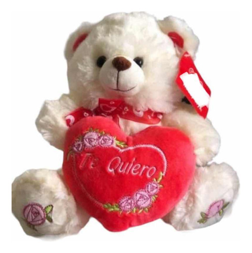 Peluche Oso Beige Corazón Te Quiero Hermoso Súper Suave 29cm