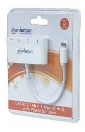 Hub Usb C 3 Ptos Ah Sin Fuente + 1 Pto Chde Energía