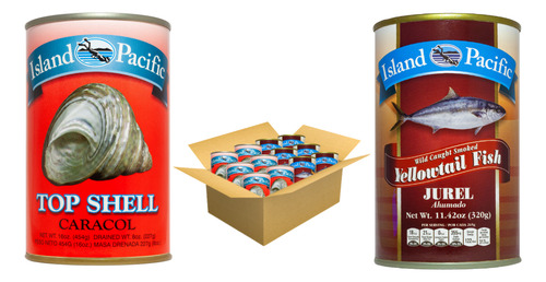 (12 Latas) 6 Caracol, 6 Jurel Ahumado Island Pacific