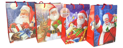  12 Bolsas Regalo Navidad Mediana 22x17cm Pascua Regalo M#3