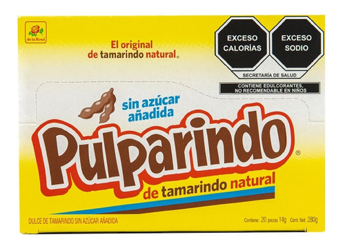 De La Rosa Pulparindo Dulce De Tamarindo Sin Azucar 20p 280g