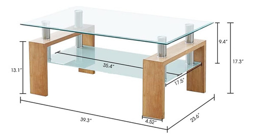 Thabatad Mesa Auxiliar Con Patas De Tubo De Madera Mesa