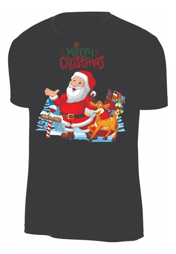 Camisetas Navidad Papá Noel Santa Reno Merry Adulto Y Niño