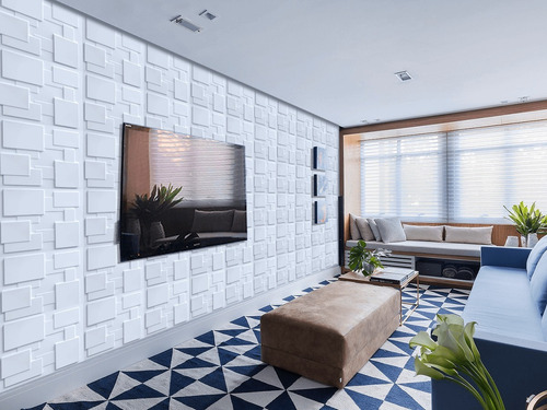 Imagem 5 de 8 de Kit C/ 10 Placas Revestimento Parede Alto Relevo Painel 3d