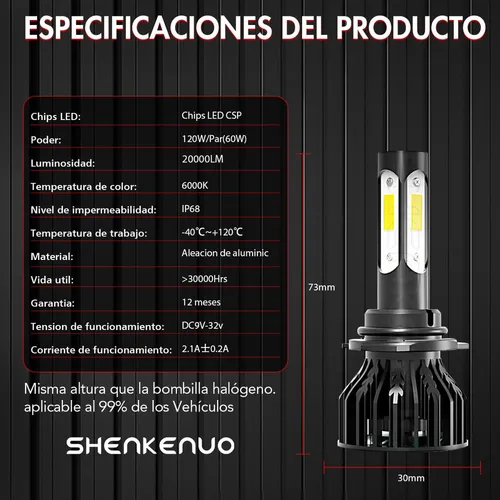 St Xccd 20000lm Kit De Faros Led Luz Alta Y Luz Baja Para