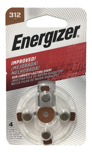 Pack 4 Pilas Zinc Aire Energizer Az 312 Baterias Audiologia