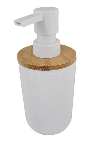 Dispenser Jabón Líquido Baño Dosificador Bamboo Madera Blanc