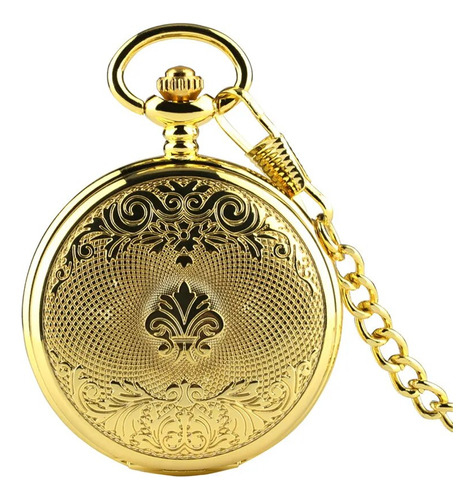 Reloj De Bolsillo Mecánico Dorado For Hombre