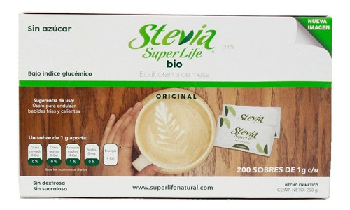 Endulzante Stevia Super Life Caja 200gr  2 Pack Ipg