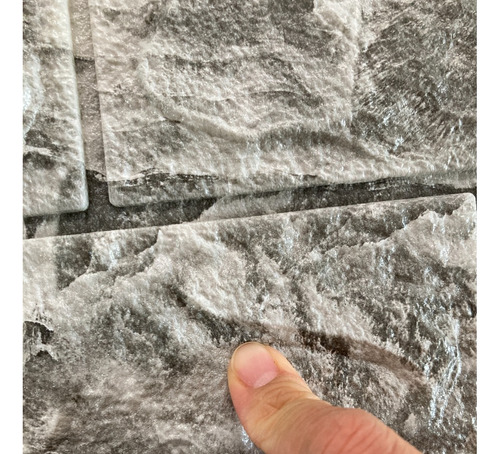 Pe Tapiz 3d Autoadhesivo Ladrillo -marmol Gris Individual Gris