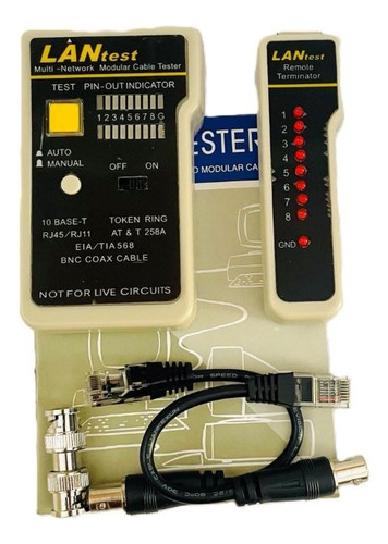 Tester De Cable Utp Lan + Bnc Continuidad Ens-teln2 Enson