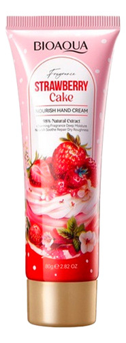 Crema Para Manos Nutritiva Bioaqua 80g De Bolsillo Aroma Strawberry Cake Para Hidratación Profunda Y Luminosidad