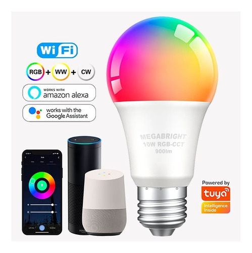 Imagen 2 de 10 de Ampolleta Wifi Smart Bulb Alexa Compatible - Bascotel