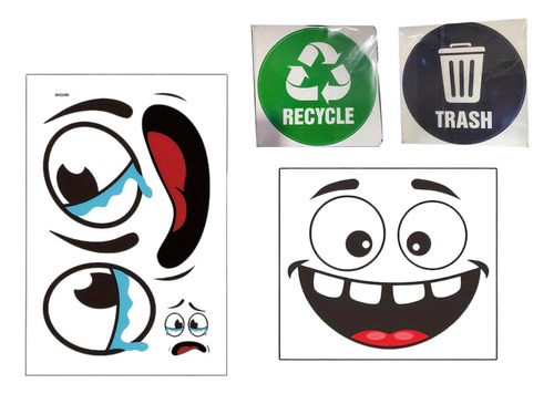 4 Piezas De Basura De Basura Calcomanías Basura Y Reciclaje