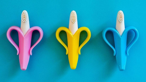 Imagen 3 de 4 de Cepillo Dental Para Bebé Aseo Banana Plátano Pediátrico