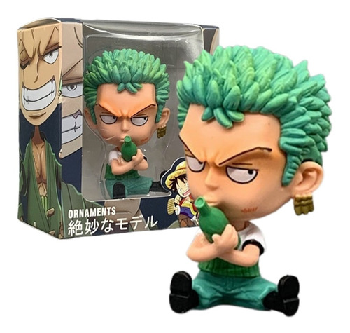 Figura One Piece Juguete Bobblehead Roronoa Zoro Chibi Cute