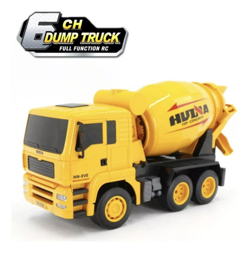 Camión A Control Remoto Mezclador 1/18 Huina Bateria Usb Col Amarillo