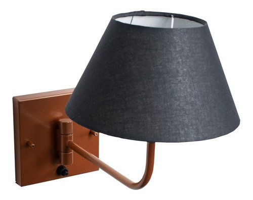 Luminaria De Parede Arandela Articulavel Cupula Classica E27 Cor Cobre + Cup PT 110V/220V