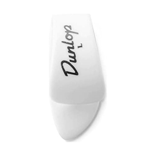 Dunlop 9003p White Plastic Thumbpicks, Large, 4/player'...