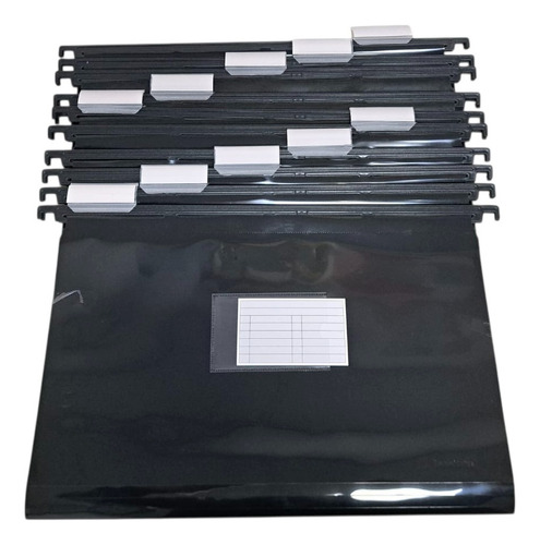 Carpetas Colgante Oficio Pvc Plastica Lama X 10 Unidades Negro