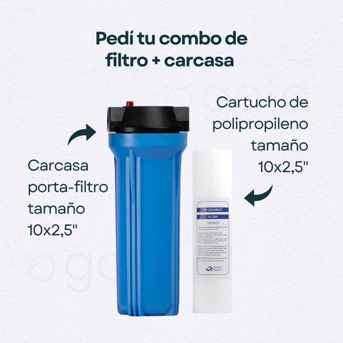 Filtro Agua Sedimento Cartucho Polipropileno 1-5-20 Micrones 5 Micrones