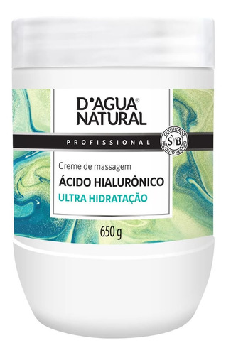 Creme De Massagem Acido Hialuronico 650g Dagua Natural
