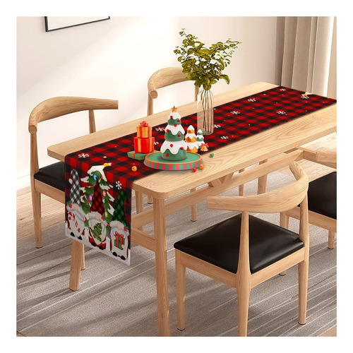 Camino De Mesa Con Diseño De Gnomo Navideño,decoración