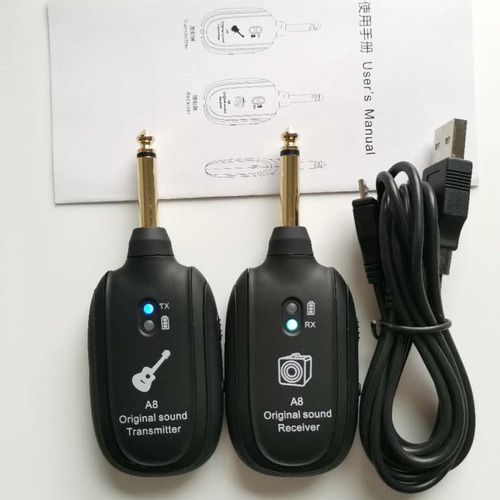 Sistema Inalámbrico Guitarra Transmisor Receptor A8