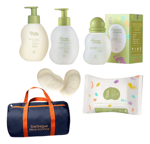 Presente Mamãe E Bebê Com Bolsa Natura