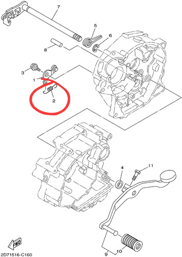 Resorte Leva Selector Cambios Orig Yamaha Ybr/xtz125 Nadal