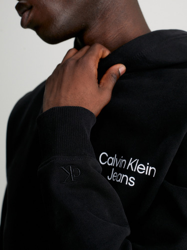 Polerón Con Gorro Eclipse Graphic Negro Calvin Klein