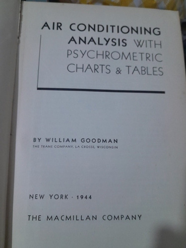 Air Conditioning Analysis With Psychrometric Charts And Tabl