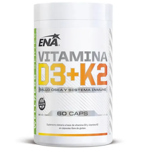Vitamina D3 + K2 ENA Sport 60 Cápsulas Salud Ósea Sistema Inmune Sin Gluten