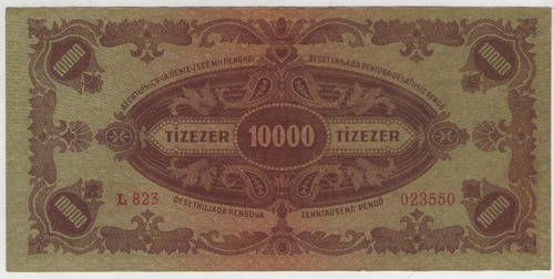 Billete Hungria 10000 Pengo 1945 Pick 119c Exc+