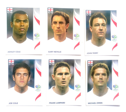 Figuritas Mundial Alemania 2006 Jugadores Ingleses 6u Inglaterra Jugadores (Usado)