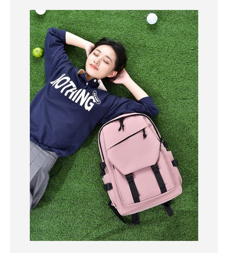 Bolso De Hombro De Viaje Para Computadora De Estilo Minimali Color Rosa