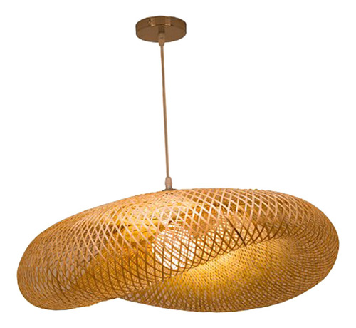 Imagem 2 de 11 de Bamboo Weaving Led Pendant Light, Candelabro Suspenso De