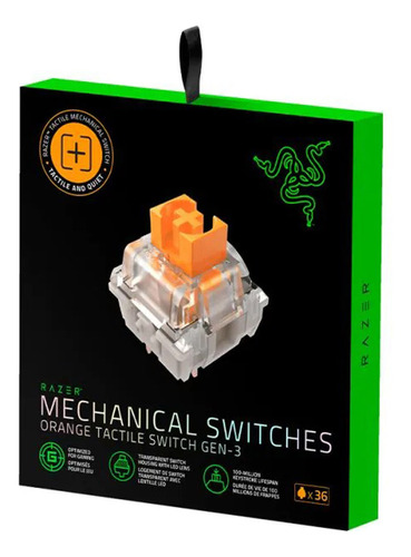Kit De 36 Switch Razer Orange Tactil 3era Generacion 3 Pines