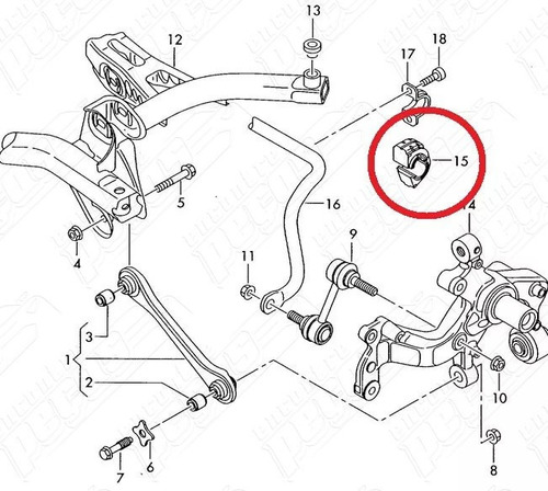 Passat Variant 3.2 Fsi 07/ Bucha Estabilizadora Traseira