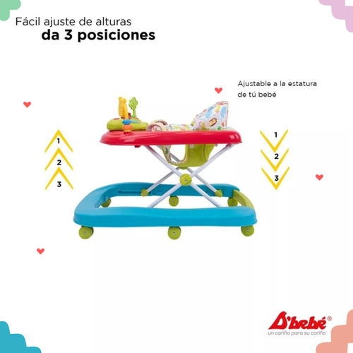Andadera Caminadora D´bebe Jungle 2 En 1 - Rojo
