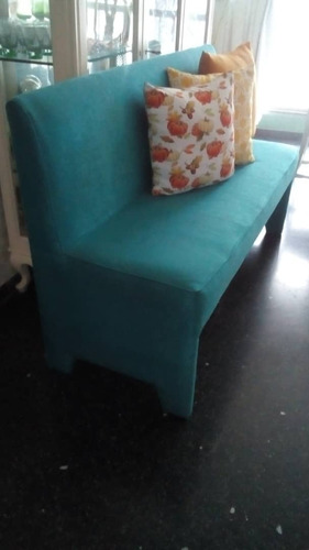 Banca De Madera, Tres Puestos.azul Turquesa (Usado)