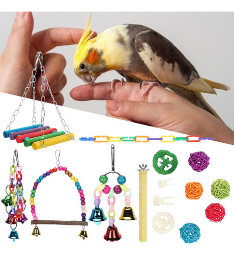 , Mascotas Perico Periquito Loro Colgante Columpio Pájaro