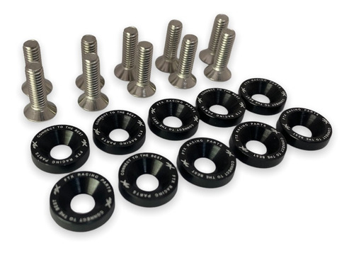 Imagen 3 de 9 de Arandelas Aluminio Moto Auto Atv Ftx 6mm M6 X10u Negro